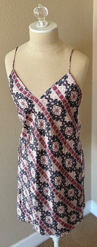 CAMI NYC Roxanne Azteca Rayas Estampado Seda Mini Vestido Sin Mangas M $275 Nuevo con Etiquetas - Imagen 5 de 10