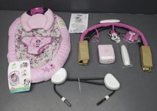 Disney Bright Starts Minnie Mouse Garden Delights Music Bouncer Baby Chair New