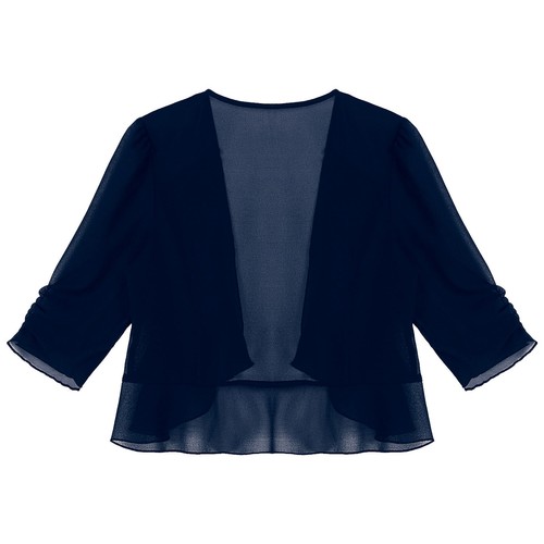 UK Womens Ruffle Bolero Shrug Half Sleeve Open Front Chiffon Cardigan Cover Up - Picture 61 of 88