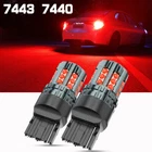 T20 7440 7443 Red LED Light Strobe Flash Blinking Brake Tail Light Parking Bulbs