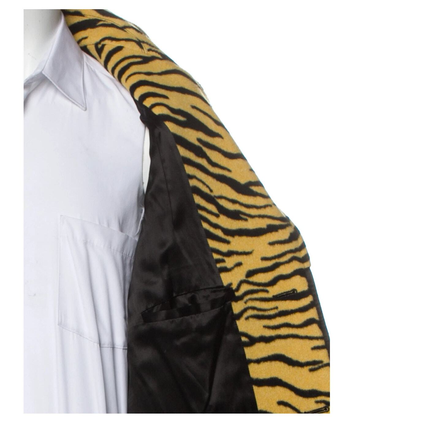 SAINT LAURENT Cappotto soprabito Celine Fall19 lana tigre con etichette giacca pavone YSL Dior