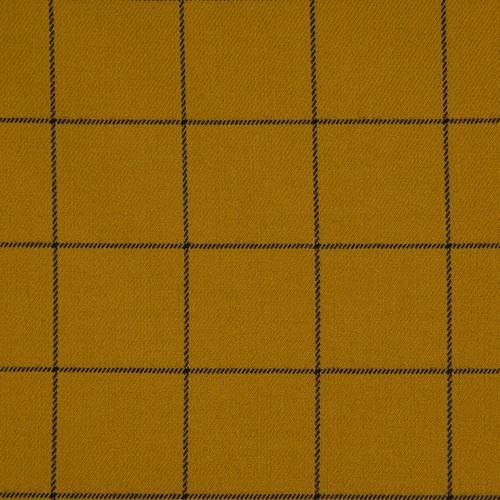 Bekleidungsstoff Karostoff Gitter Vierecke ockergelb navy 1,45m Breite - Bild 2 von 7
