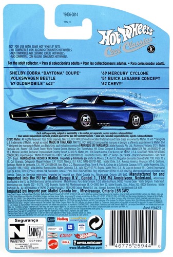 Hot Wheels Shelby Cobra Daytona Coupe Cool Classics Blue Card - Y9436 NRFP - 第 4/4 張圖片
