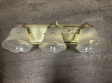 Vintage Bathroom Vanity Light Fixtures, 3 Lights Bathroom Wall 3-light Brass