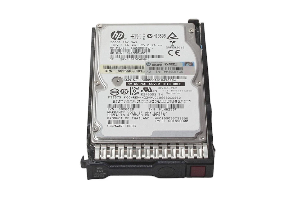 HP 300GB 10K SAS Festplatte 2.5" SFF EG0300FBVFL / 653955