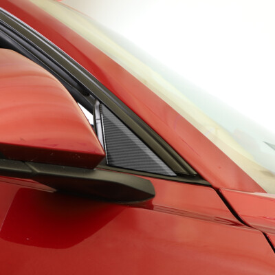 Carbon Fiber Look Triangle Window Cover Trim – For 2016+ Ford Mustang, 2pc Set