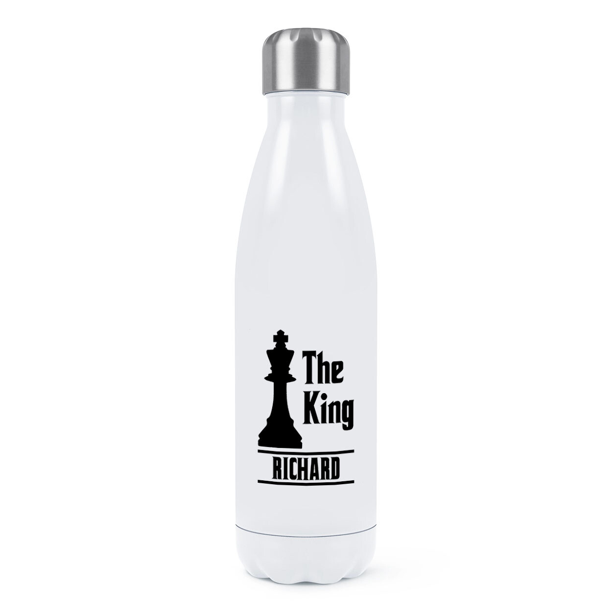 Personalised The King Chess Double Wall Water Bottle Dad Grandad Birthday