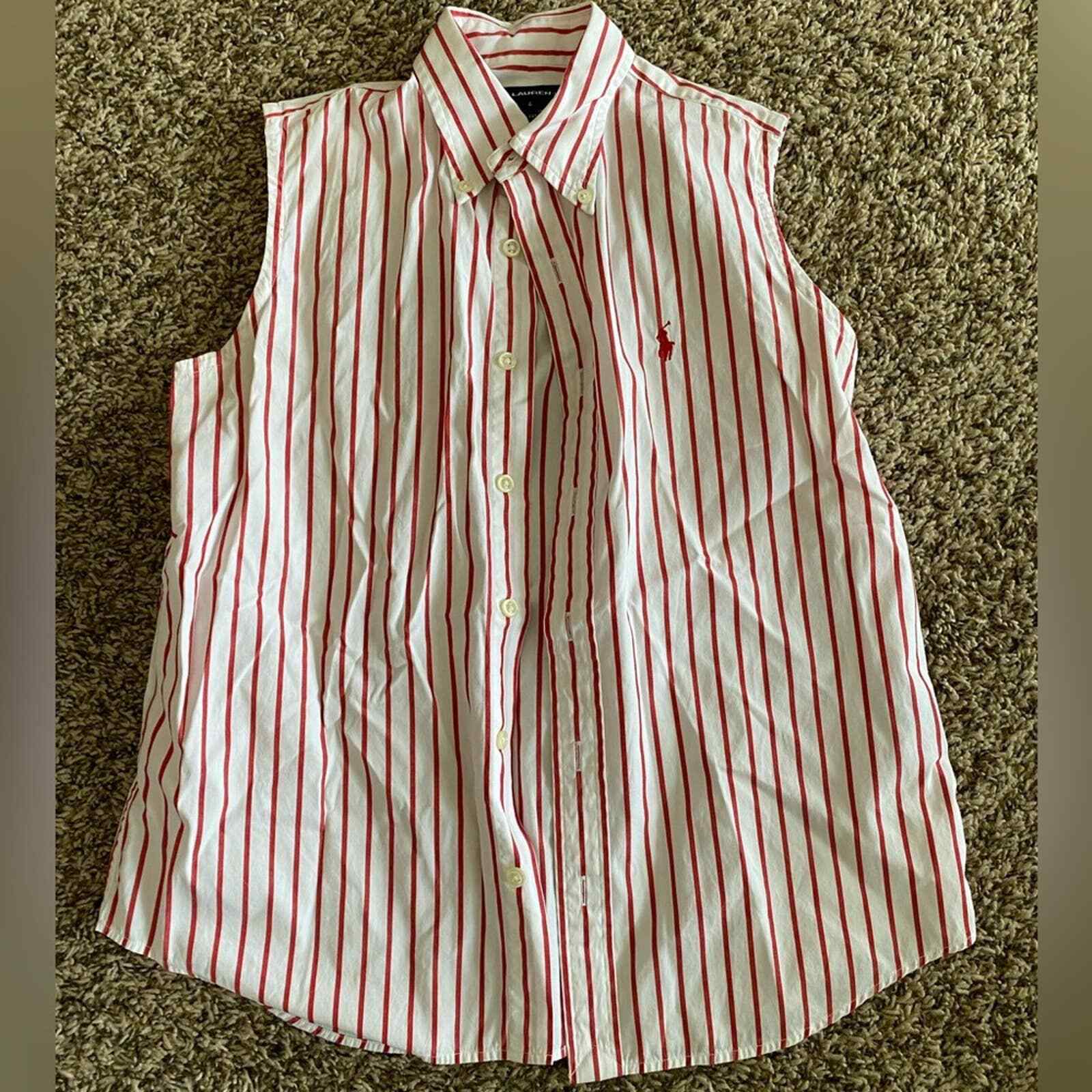 Ralph Lauren Sport Striped Sleeveless Button Down | eBay