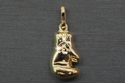 14K Solid Yellow Gold Boxing Glove Charm Pendant. - Picture 2 of 7