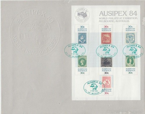 AUSIPEX 84, Melbourne (All 10 Day Cancels) (PO M/S FDC's) 1984 (CV $35)