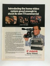 Canon Accu-Vision VC-20A Color Portable Video Camera Vintage 1980's Print Ad