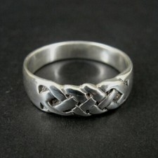 Ring Silver Knots Braided Design Band Sterling 925 Size 9.75 Band Ring 9 3/4