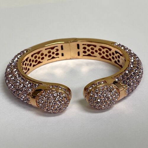 Joan Boyce Pave Pink Gold-tone Bracelet NWOT - Foto 1 di 8