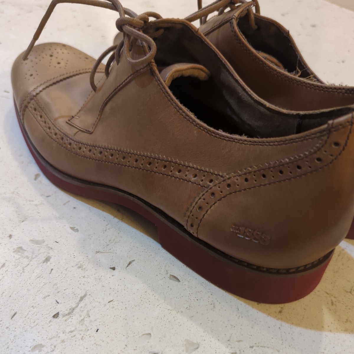 Wolverine 1883 Mens 11M Tan Nubuck Leather Moc Toe Oxford Shoes 1883 by Wolverine Men main image 4