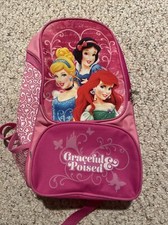 Disney Princesses child's backpack 14.5 X 10 inches Cinderella,Snow White,Ariel