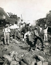 Workers Digging Gout The Ground During The Construction Of The Pan- Old Photo