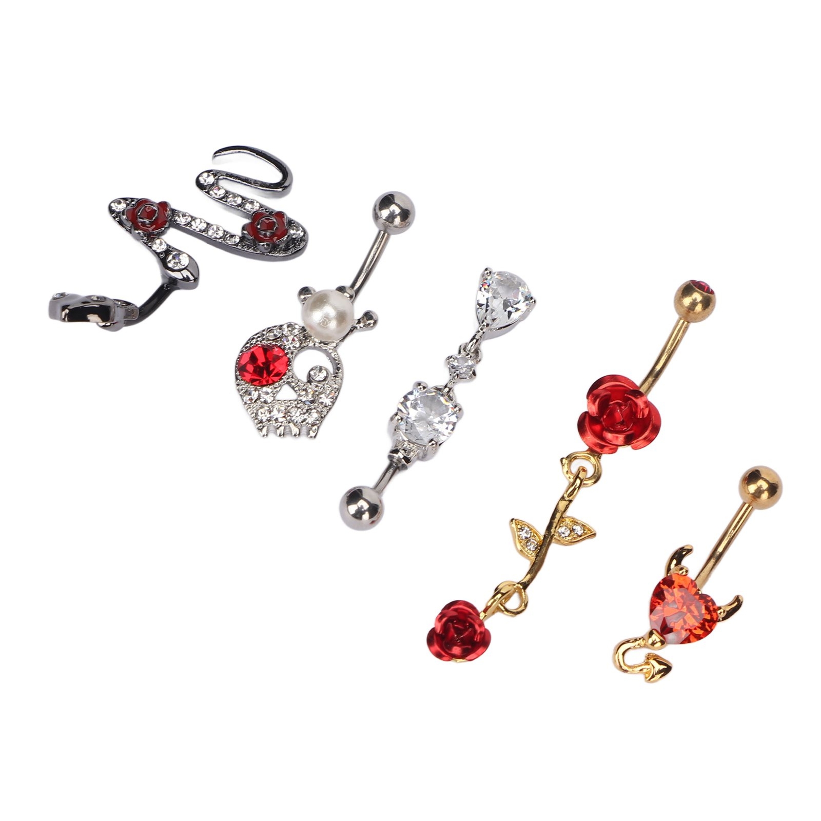 5pcs Belly Button Rings Shiny Belly Button Piercing Jewelry For