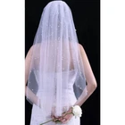 Bridal pearl veil length white/ivory 90 cm veil 1 layer soft tulle  comb Wedding