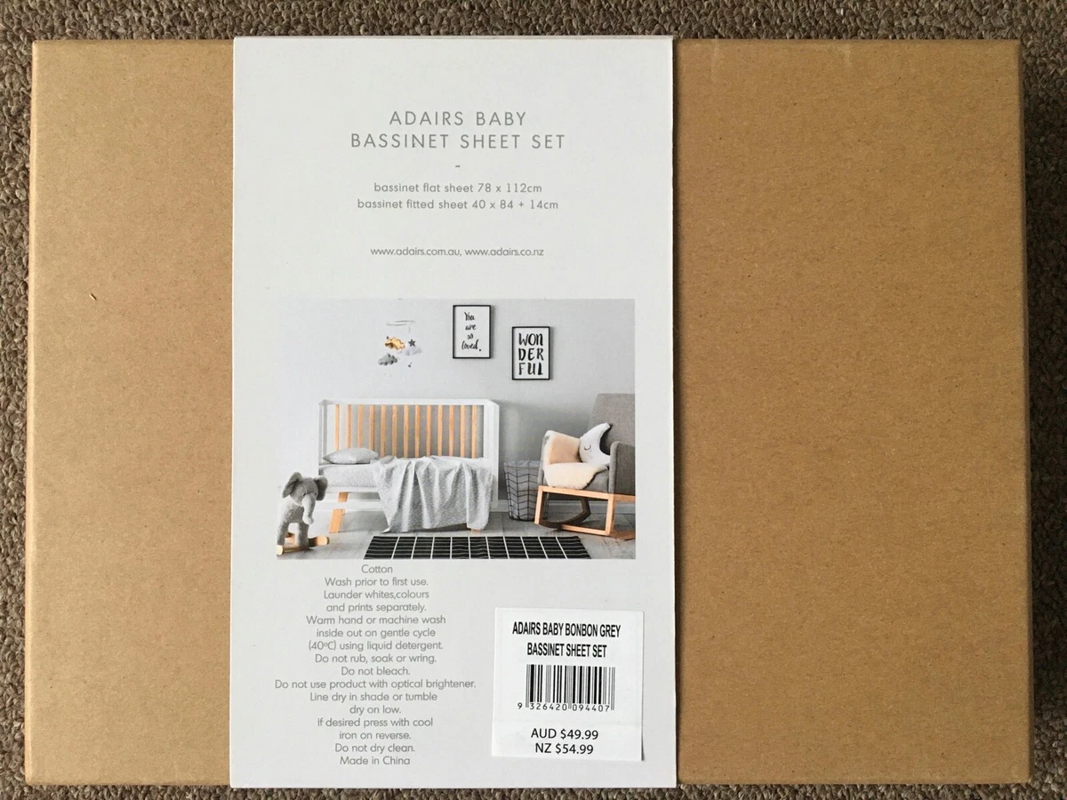 Adairs Baby Sheet set Bonbon Grey eBay