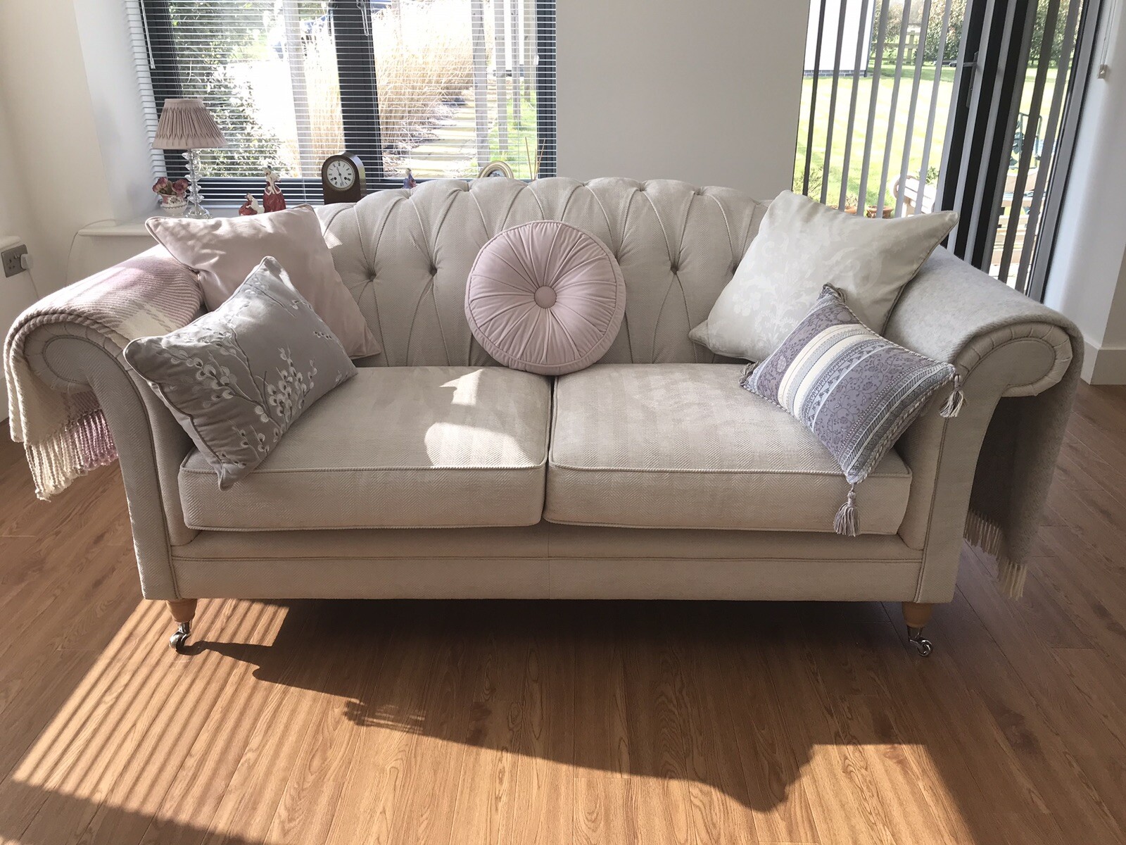 Laura Ashley Gloucester Button Back Large Sofa VGC eBay