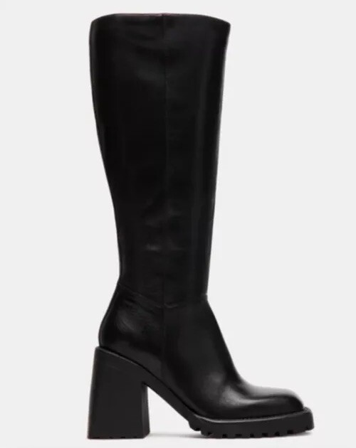 Women’s Steve Madden Knee High Black Leather Boots US6.5