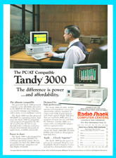 Tandy 3000 Radio Shack home computer desktop pc vintage ephemera print ad 1986