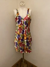 Vintage Val Mode Bright Silky Nightgown Lingerie Slip Dress Size Small