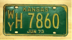 1973 Vintage Kansas License Plate Auto Car Vehicle Tag Item 1316 Ebay