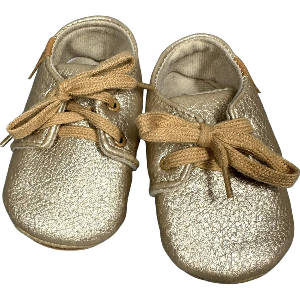 Zapatos My Baby Beige Metálico Talla 2 Suave Foto 2 de 4