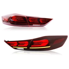 1 Pair LED Tail Lights for 2017-2018 Hyundai Elantra Red Lens Rear Light Kit