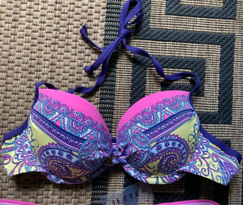 NEU NECKHOLDER PUSH-UP BIKINI PAISLEY 34 36 38 40 A JETTE JOOP gelb bunt *602421 - Bild 3 von 4