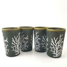 Set of 4 Unbranded Glass Winter White Branch Tree Votive Holder 4" x 2.5"