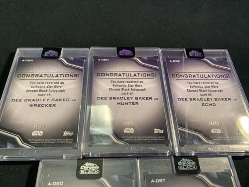 2022 Topps Chrome Black Star Wars Bad Batch Set Dee Bradley Baker Autos - Picture 3 of 5