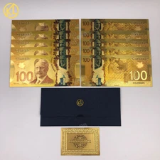 10 pcs Canadian 100 dollar money collection CAD 100 Canada Gold Banknote
