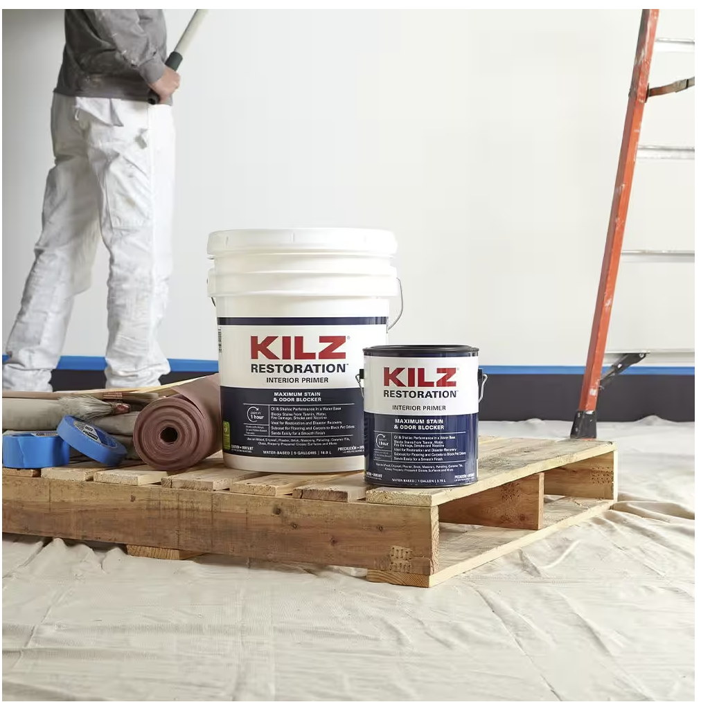 KILZ RESTORATION Primer 5 Gal Sealer Stain Blocker Fast Drying Interior