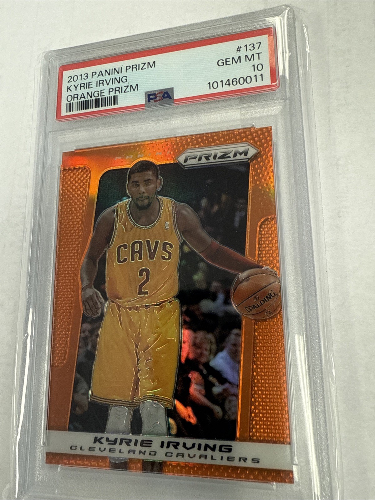 2013 Panini Prizm #137 Kyrie Irving Orange Prizm PSA 10 Gem Mint 47/60 (LOW POP)