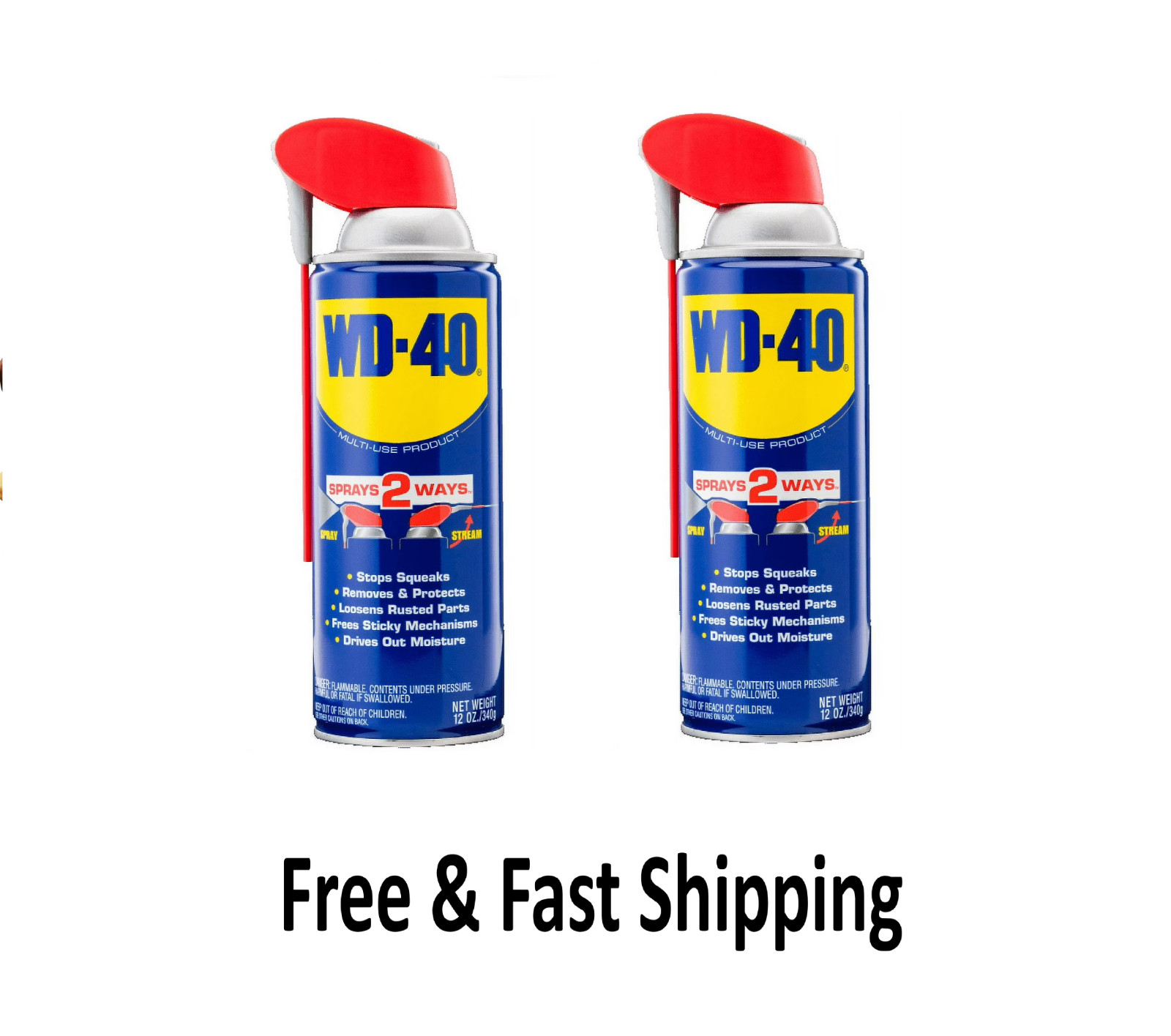 New Multi Purpose Original WD-40 Formula Lubricant Spray 2-P