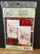 DESIGN WORKS Serenade One Pair of Kitchen Towels Stamped for Embroidery