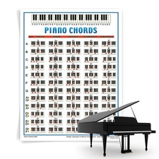 Laminated Piano Chord Chart 8.5" x 11" for Easy Music Reference