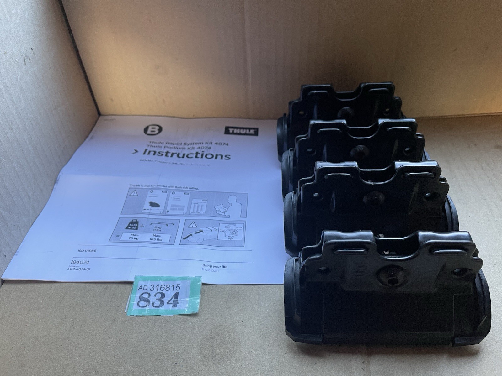 THULE Fitting Kit 4074 For RENAULT MEGANE ESTATE MK IV 2016 Onwards