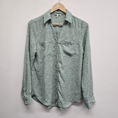 Maurices Roll Tab Button Up Shirt Womens Size XS Work to Weekend Casual Green
