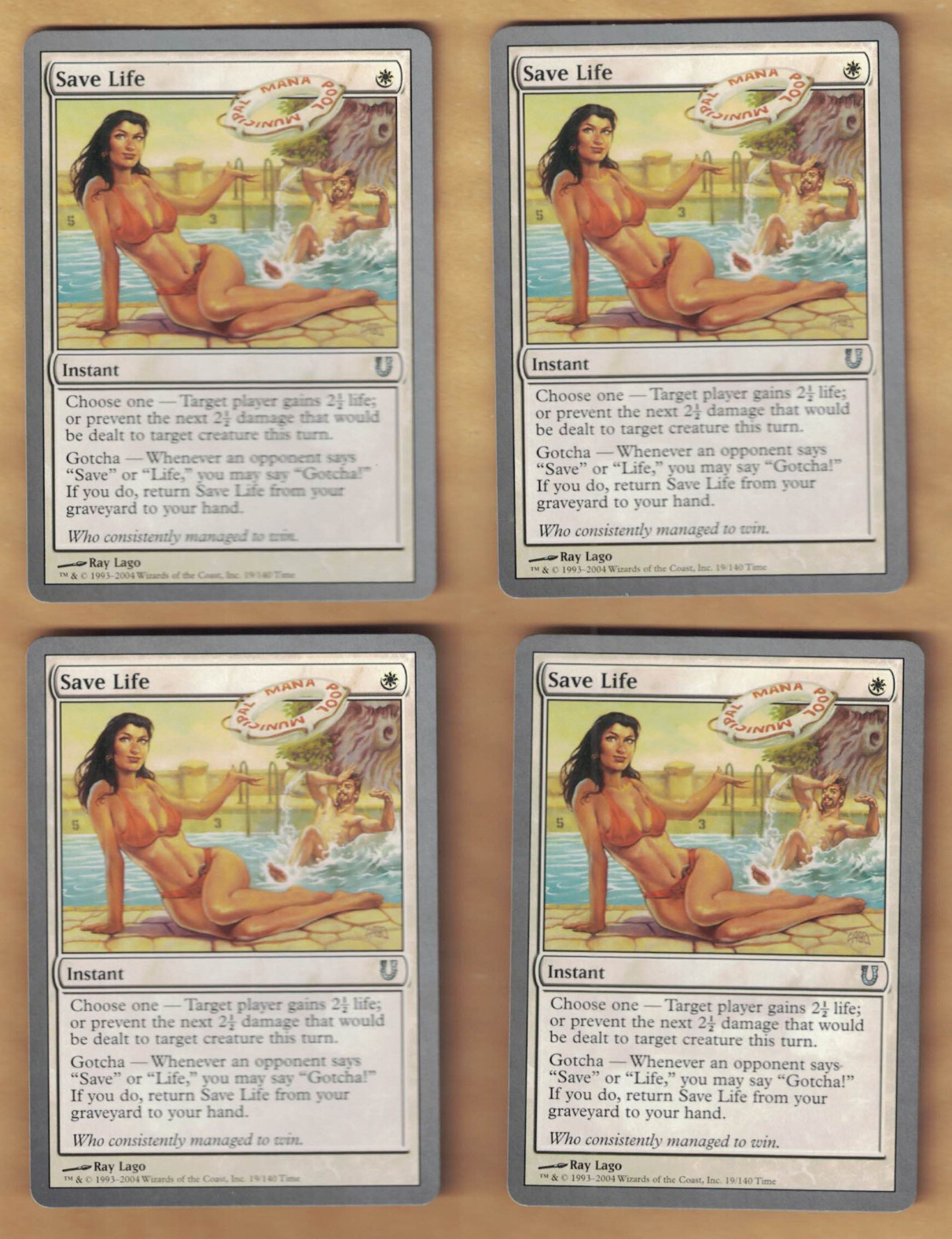 4x  Save Life  (Unhinged,  Uncommon,  English,  2004)  NM  MTG  4