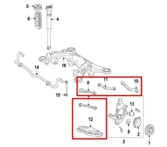 10-16 Mercedes-Benz E350 Sport 4Matic AWD Rear Suspension Right Control Arms Set - Image 2 of 4