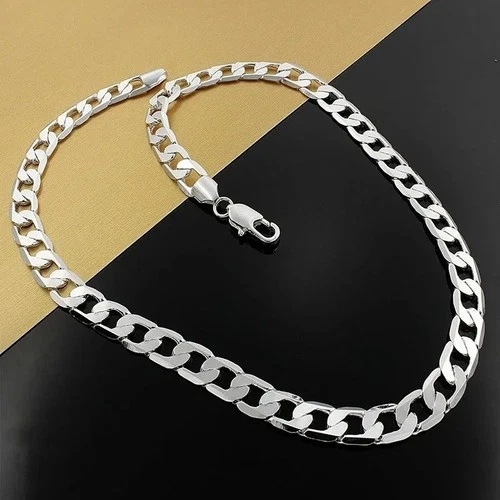 925 Sterling Solid Silver Chain Necklace Jewelry for Women Men Fashion Gift image 6