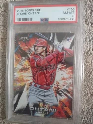 2018 Topps Fire - Shohei Ohtani #150 (RC) PSA8