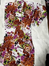 Unused 170CM Tall Yukata Cotton Floral Pattern Size Traditional Summer