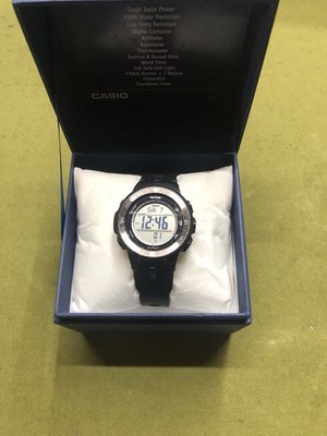 Men Casio Pro Trek  Solar Black Resin ABC Wristwatch PRG-330-1