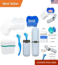 Durable & Hygienic 6-Piece Denture Kit with Non-Slip Brushes for Safe Cleaning