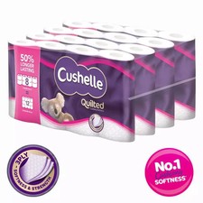 Cushelle Quilted 3-Ply Longer Lasting Rolls Toilet Tissue Rolls 32 Toilet Rolls