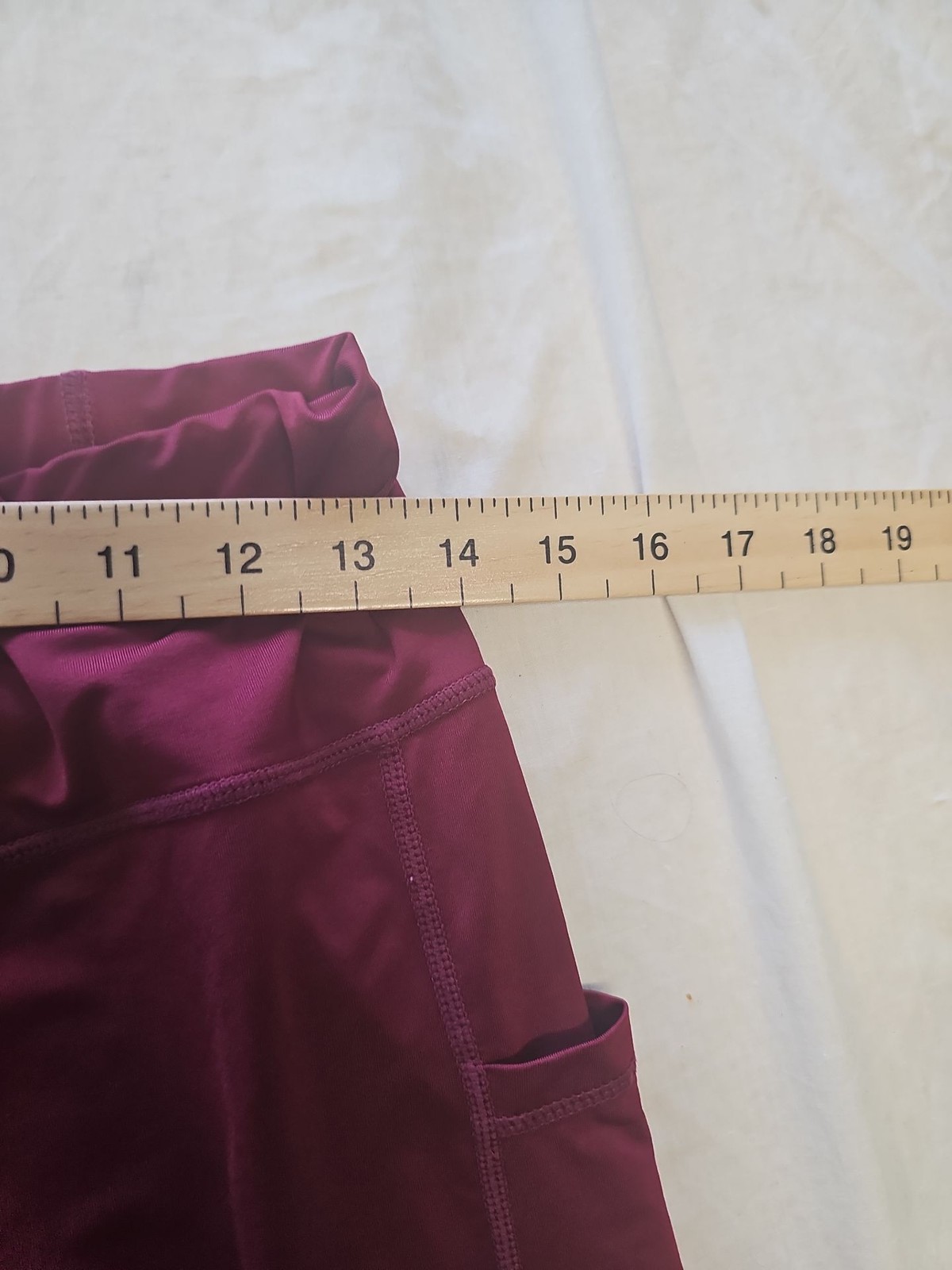 Women's High-Waisted Magenta Cropped Leggings with Side Pockets xl MM15 image 3